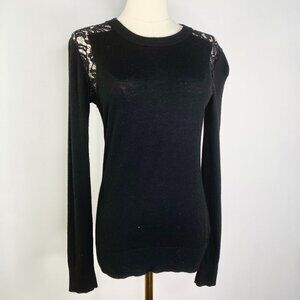 Michael Kors - Black Lace Cutout  Knit Sweater